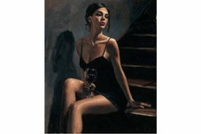 Fabian Perez Prints for Sale Fabian Perez Prints for Sale Girl with Red at Stairs II